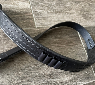 Leather Rifle Sling (Gun Sling), Hand-tooled, Finished in Gray, Brown or Black