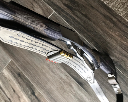 Leather Rifle Sling (Gun Sling), Hand-tooled, Finished in Gray, Brown or Black