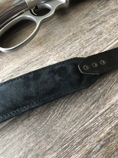 Leather Rifle Sling (Gun Sling), Hand-tooled, Finished in Gray, Brown or Black