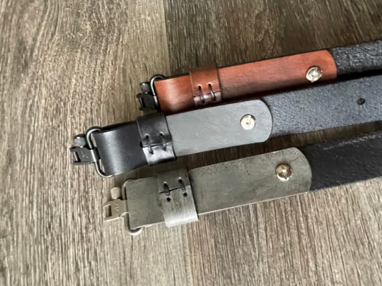 Leather Rifle Sling (Gun Sling), Hand-tooled, Finished in Gray, Brown or Black